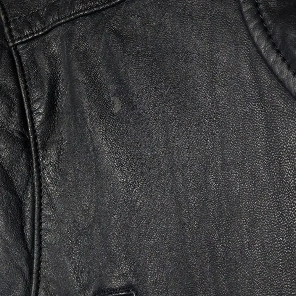COACH Women's Leather Jacket Grey/Blue Dual Full Zip Moto Pockets Size XL